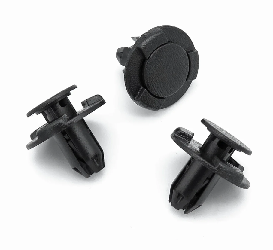 Push Fit Plastic Rivet Trim Clips for Nissan Mazda Ford Renault - 8mm Black