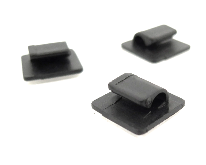 Black Self-Adhesive Cable & Wiring Clip Holder - Interior Trim Wire Retainer