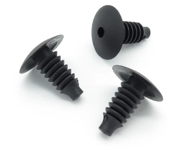 Universal 8mm Fat Fir Tree Push Fit Trim Clip - Black Panel Fastener
