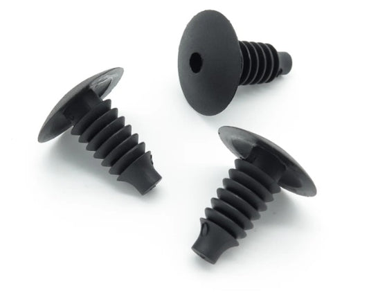 Universal 8mm Fat Fir Tree Push Fit Trim Clip - Black Panel Fastener