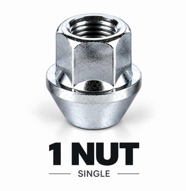 M12x1.25 Open Wheel Nuts 60° Taper 17mm Hex – Subaru Nissan Toyota – eBreaker
