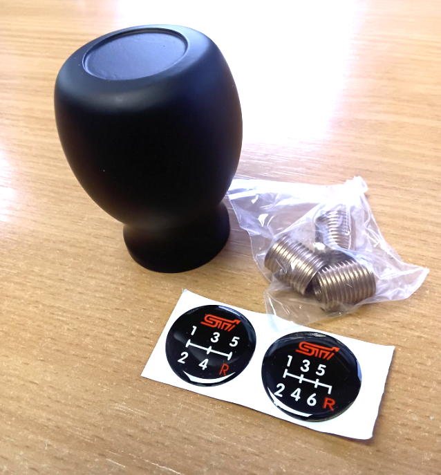 Black Subaru Impreza WRX STI Duracon Style Gear Knob 5 / 6 Speed R-Down Direct Fit