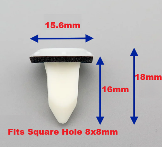 BMW & MINI Insulated Trim Panel Grommet - Square Hole Clip 51127046911