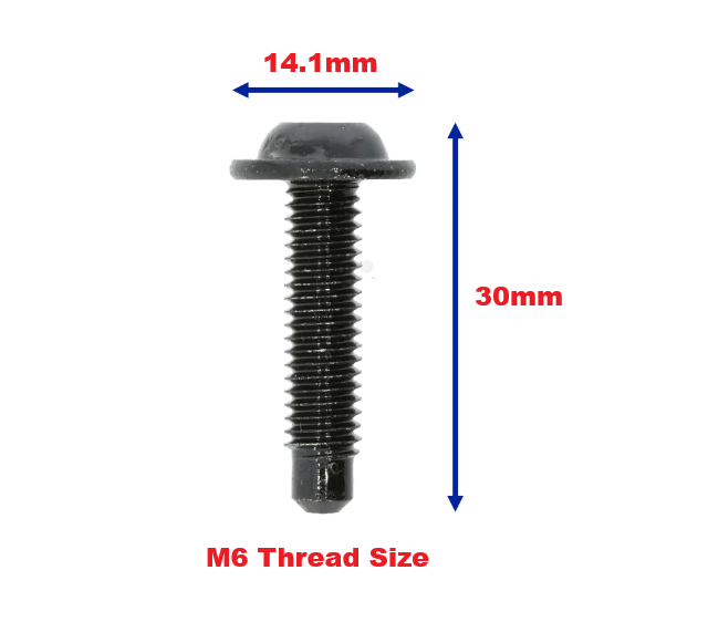 M6 x 30mm Torx Bolt - Black Trim & Body Panel Fastener N90969901