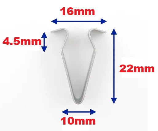 Metal Spring Trim Clip 22mm VW Audi Skoda Seat - 1J6867276
