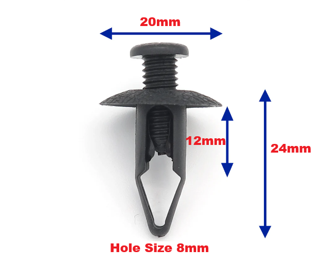 Mitsubishi, Nissan & Mazda 8mm Push Rivet - Bumper & Trim Panel Fastener MB406894