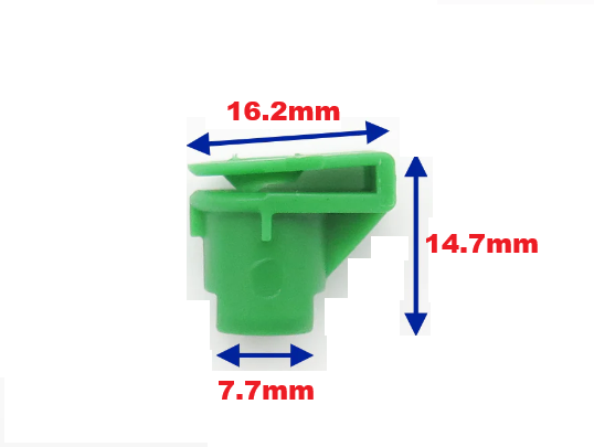 Green Plastic Spire C-Clip - Bumper & Trim Panel Fastener