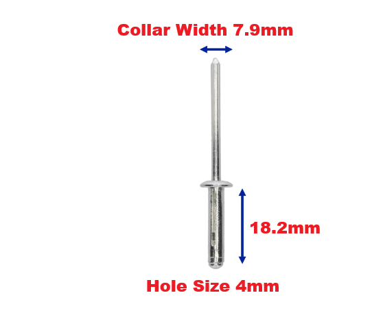 Mercedes & Universal 4mm Aluminium Blind Rivet - 7.9mm Collar Trim Fastener A0039909497
