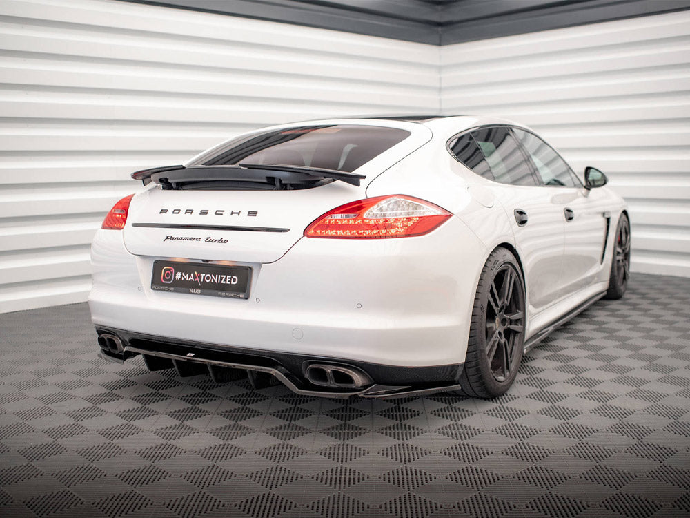 Maxton Design Central Rear Splitter (Vertical Bars) — Porsche Panamera Turbo 970