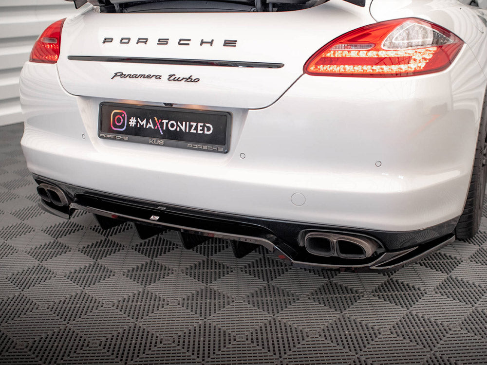 Maxton Design Central Rear Splitter (Vertical Bars) — Porsche Panamera Turbo 970