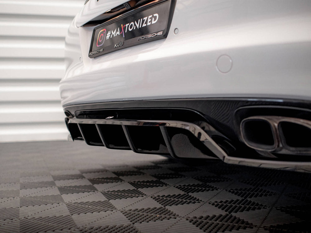 Maxton Design Central Rear Splitter (Vertical Bars) — Porsche Panamera Turbo 970