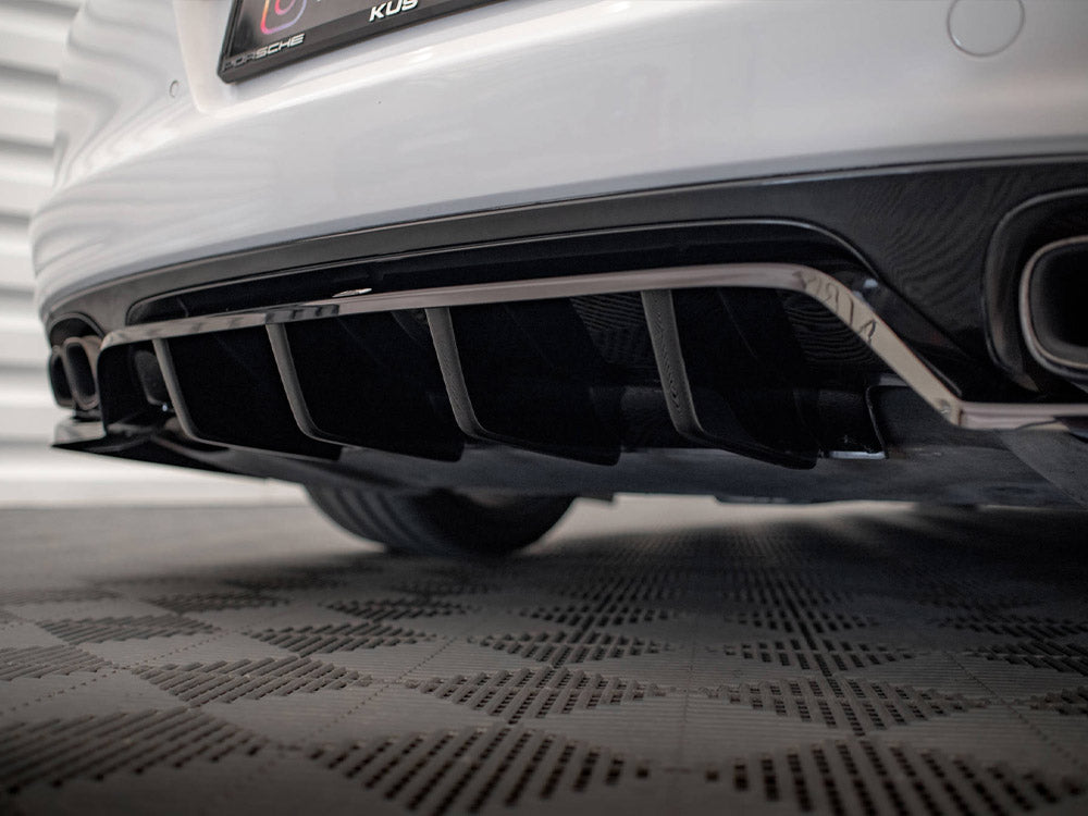 Maxton Design Central Rear Splitter (Vertical Bars) — Porsche Panamera Turbo 970