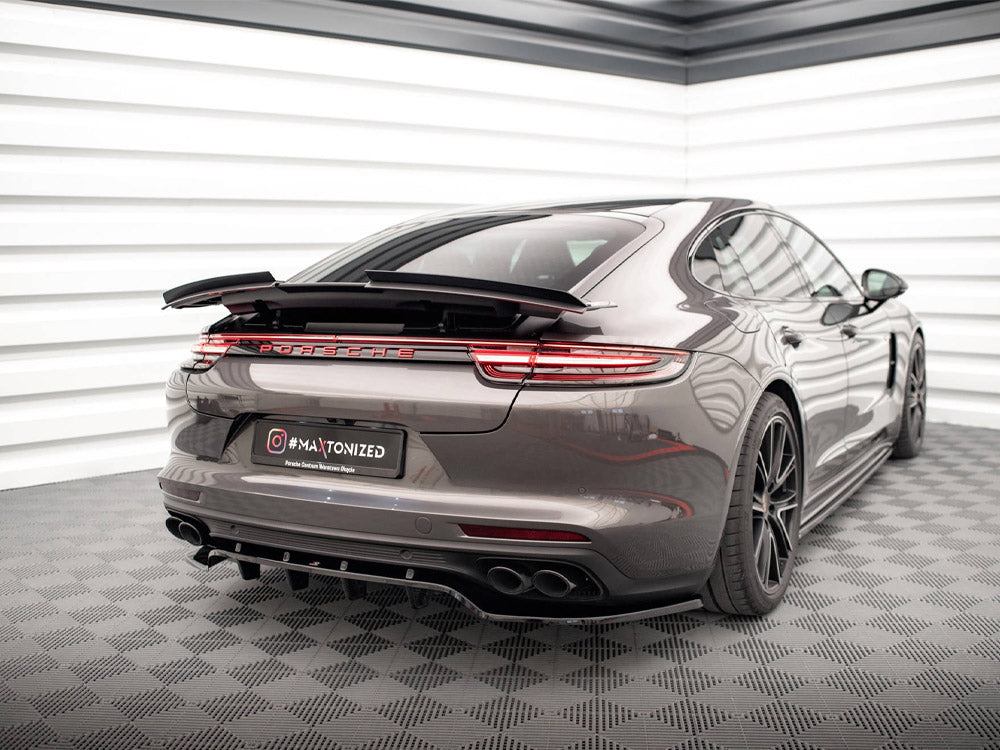 Maxton Design Central Rear Splitter (Vertical Bars) — Porsche Panamera E-Hybrid 971