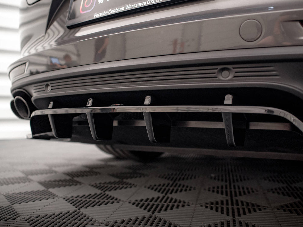 Maxton Design Central Rear Splitter (Vertical Bars) — Porsche Panamera E-Hybrid 971