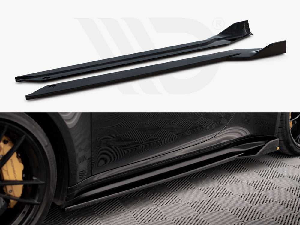Maxton Design Side Skirts Diffusers — Porsche 911 Turbo S 992