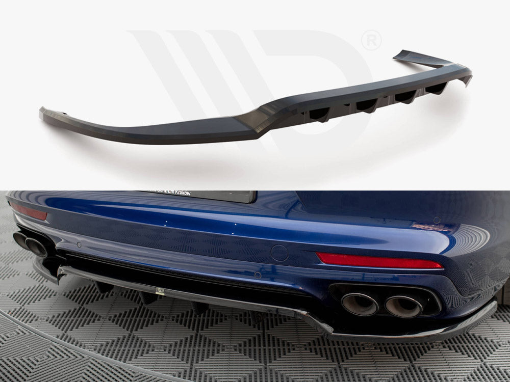 Maxton Design Central Rear Splitter (Vertical Bars) — Porsche Panamera E-Hybrid 971 Facelift