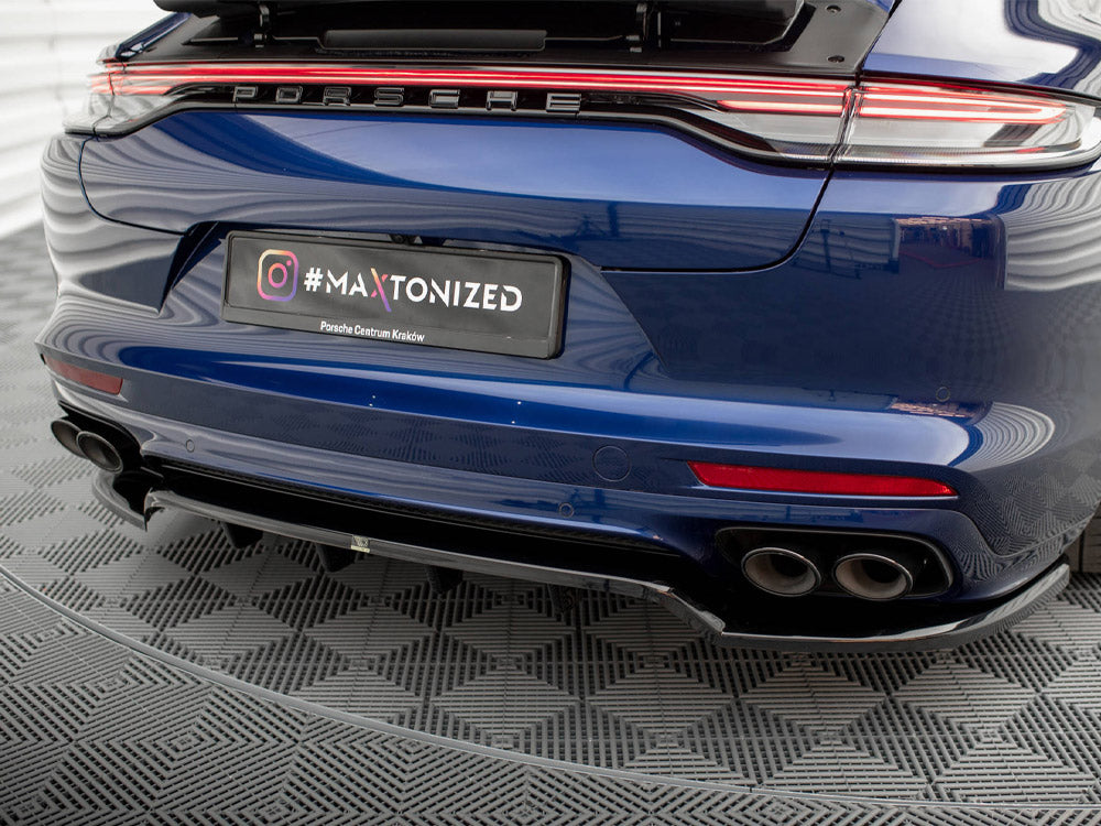 Maxton Design Central Rear Splitter (Vertical Bars) — Porsche Panamera E-Hybrid 971 Facelift