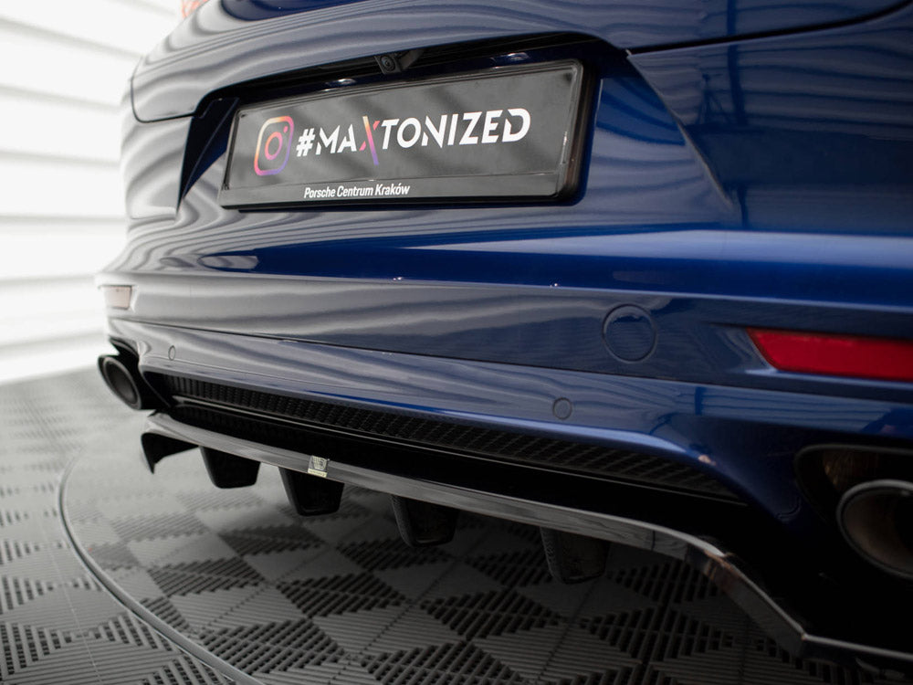 Maxton Design Central Rear Splitter (Vertical Bars) — Porsche Panamera E-Hybrid 971 Facelift