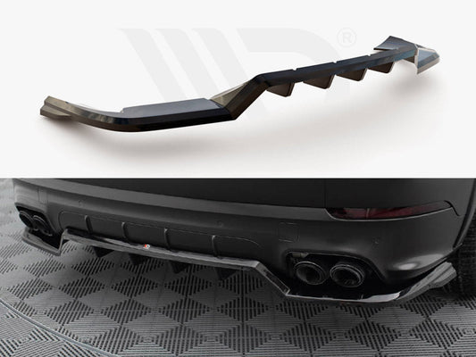 Maxton Design Central Rear Splitter (Vertical Bars) — Porsche Cayenne Sport Design Mk3
