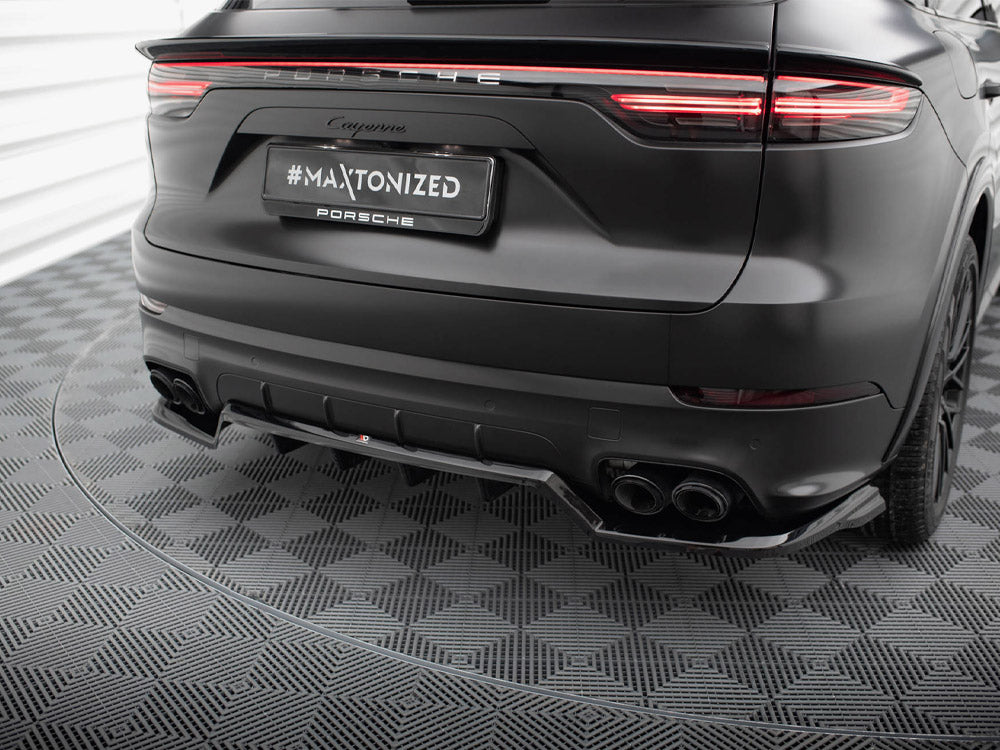 Maxton Design Central Rear Splitter (Vertical Bars) — Porsche Cayenne Sport Design Mk3