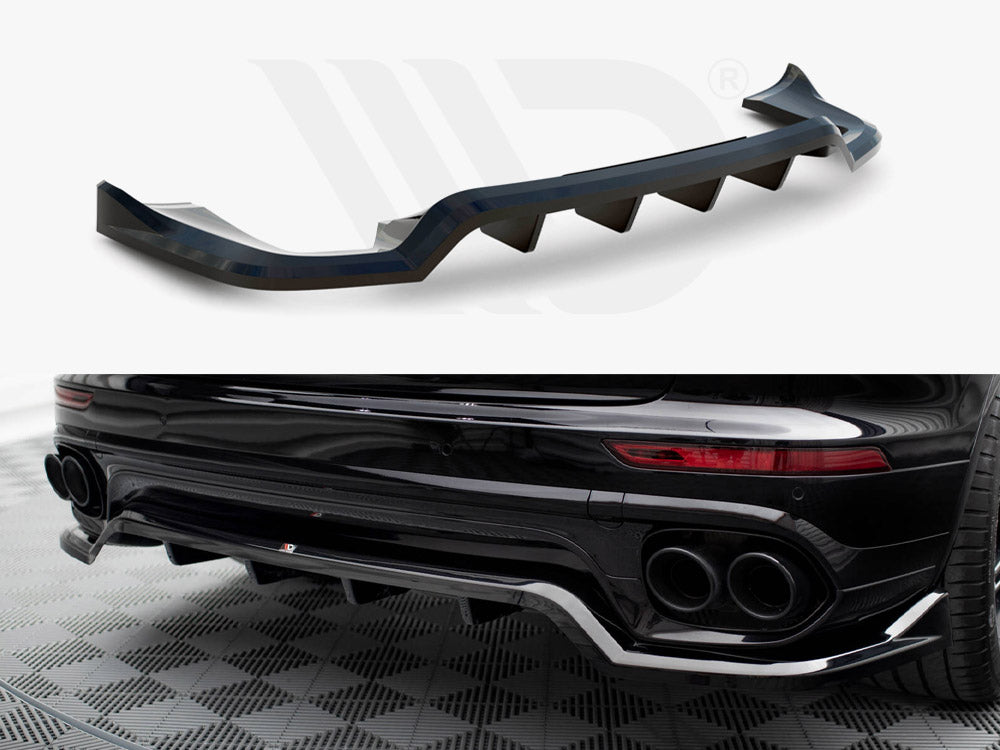 Maxton Design Central Rear Splitter (Vertical Bars) — Porsche Cayenne Mk2 Facelift