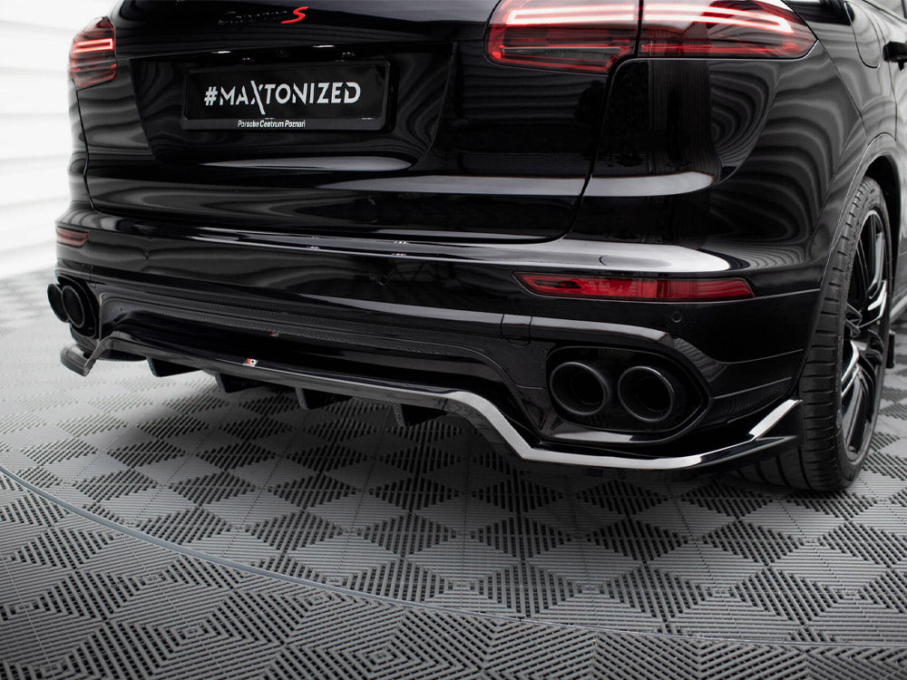 Maxton Design Central Rear Splitter (Vertical Bars) — Porsche Cayenne Mk2 Facelift