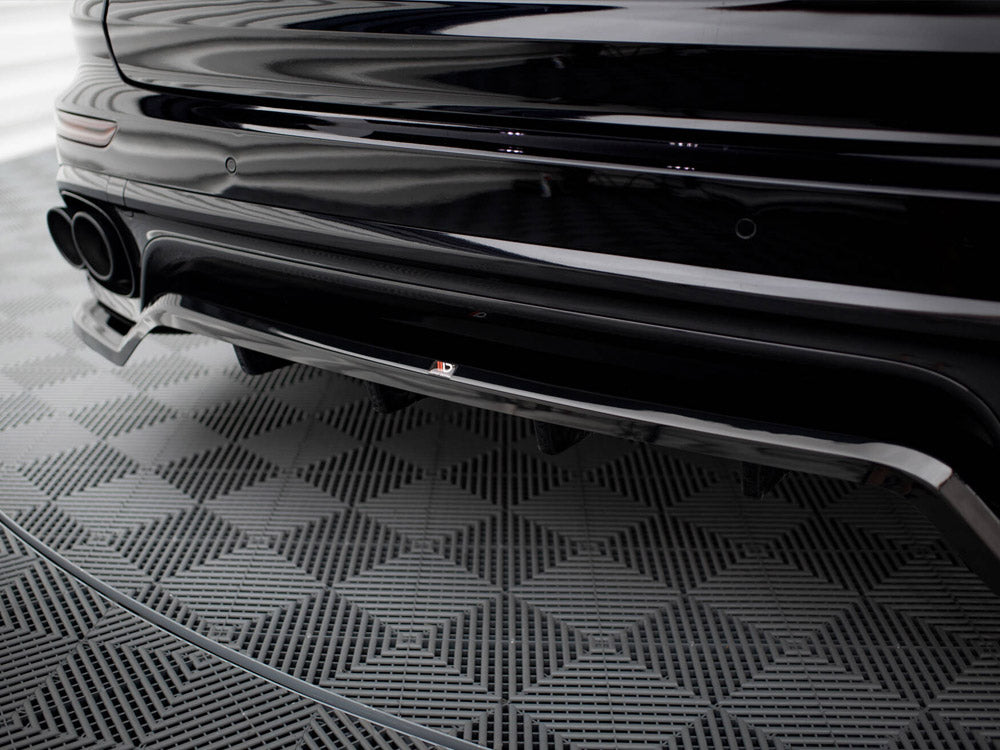 Maxton Design Central Rear Splitter (Vertical Bars) — Porsche Cayenne Mk2 Facelift
