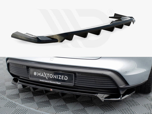 Maxton Design Central Rear Splitter (Vertical Bars) — Porsche Taycan / Taycan 4 / Taycan 4S / Taycan GTS Mk1