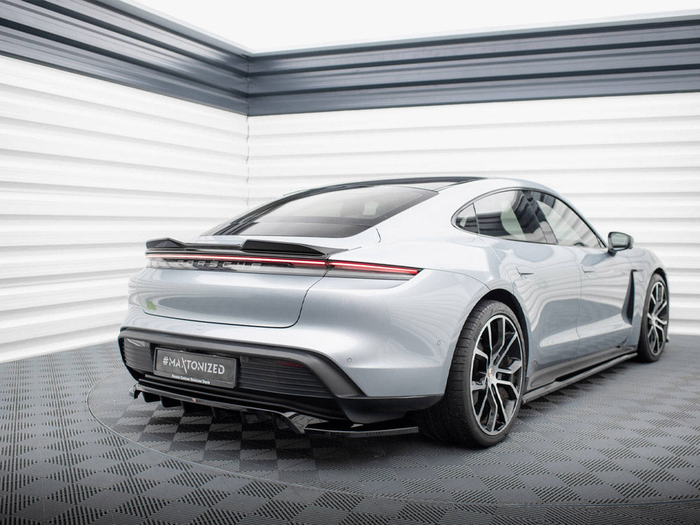Maxton Design Central Rear Splitter (Vertical Bars) — Porsche Taycan / Taycan 4 / Taycan 4S / Taycan GTS Mk1