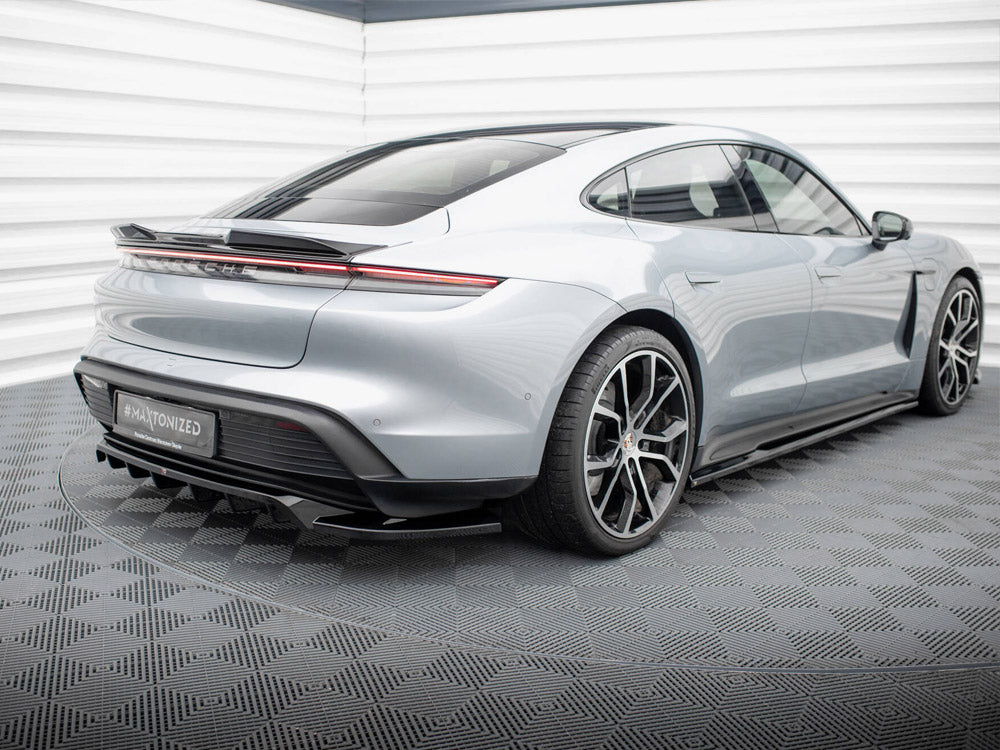 Maxton Design Central Rear Splitter (Vertical Bars) — Porsche Taycan / Taycan 4 / Taycan 4S / Taycan GTS Mk1