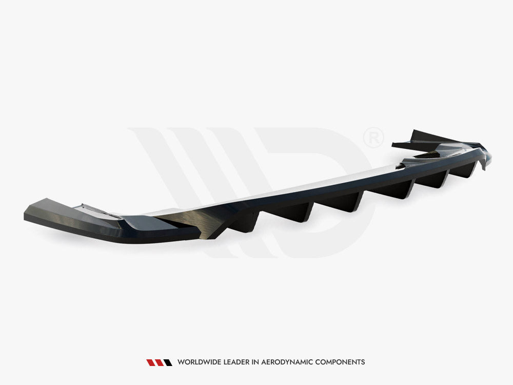 Maxton Design Central Rear Splitter (Vertical Bars) — Porsche Taycan / Taycan 4 / Taycan 4S / Taycan GTS Mk1