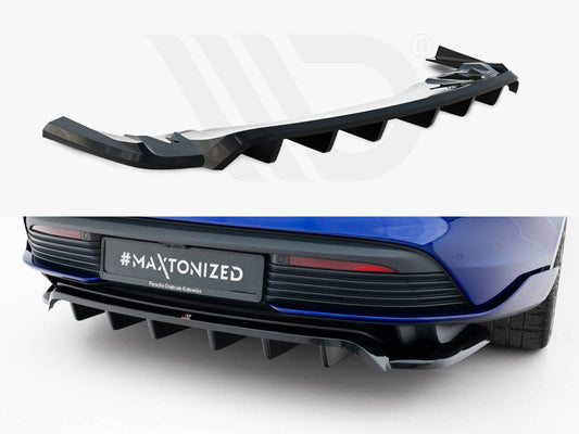 Maxton Design Rear Splitter (Vertical Bars) — Taycan Turbo S Mk1