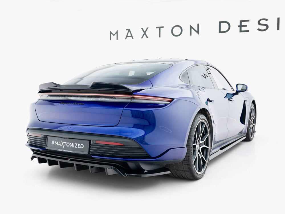 Maxton Design Rear Splitter (Vertical Bars) — Taycan Turbo S Mk1