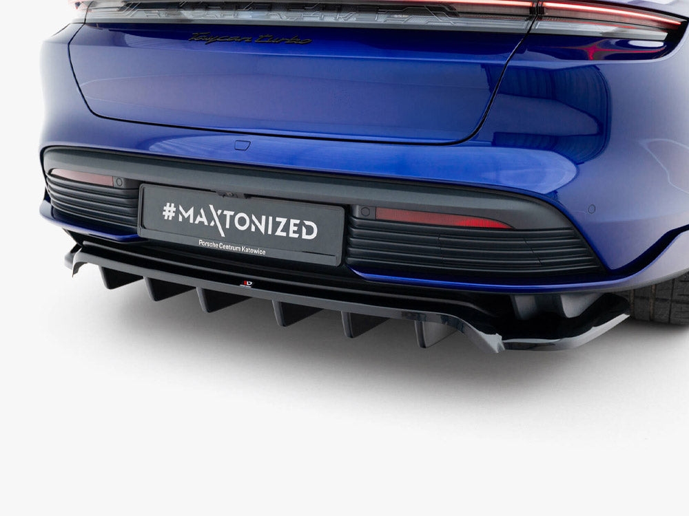 Maxton Design Rear Splitter (Vertical Bars) — Taycan Turbo S Mk1