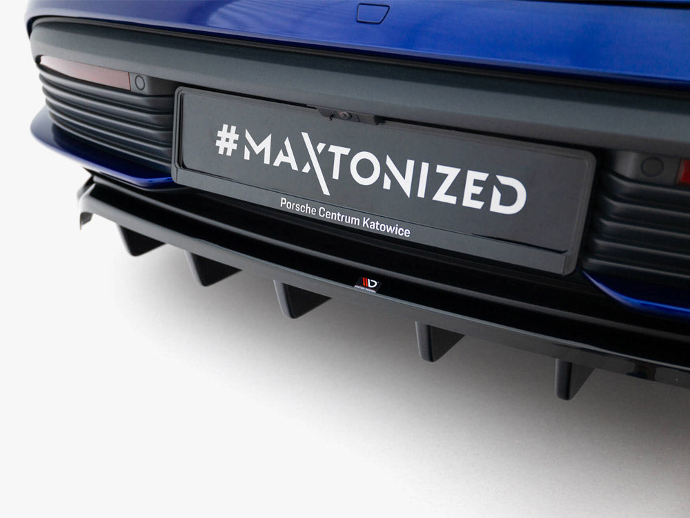 Maxton Design Rear Splitter (Vertical Bars) — Taycan Turbo S Mk1