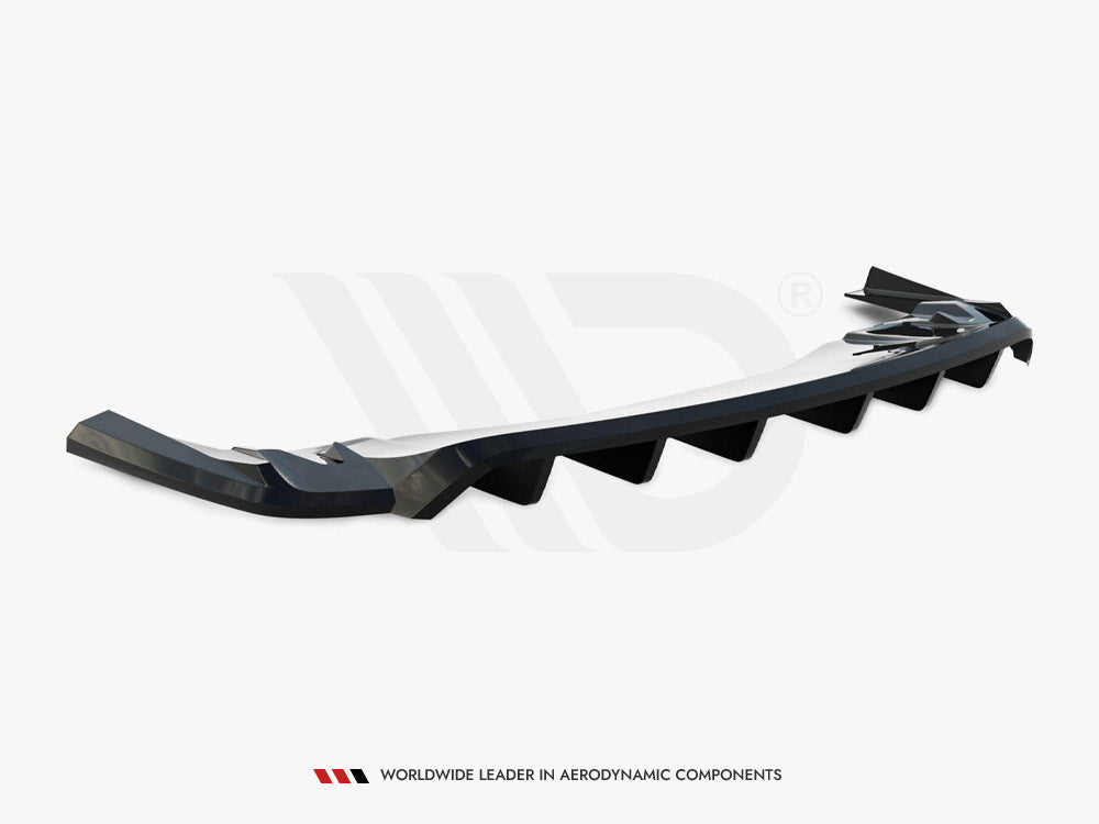 Maxton Design Rear Splitter (Vertical Bars) — Taycan Turbo S Mk1