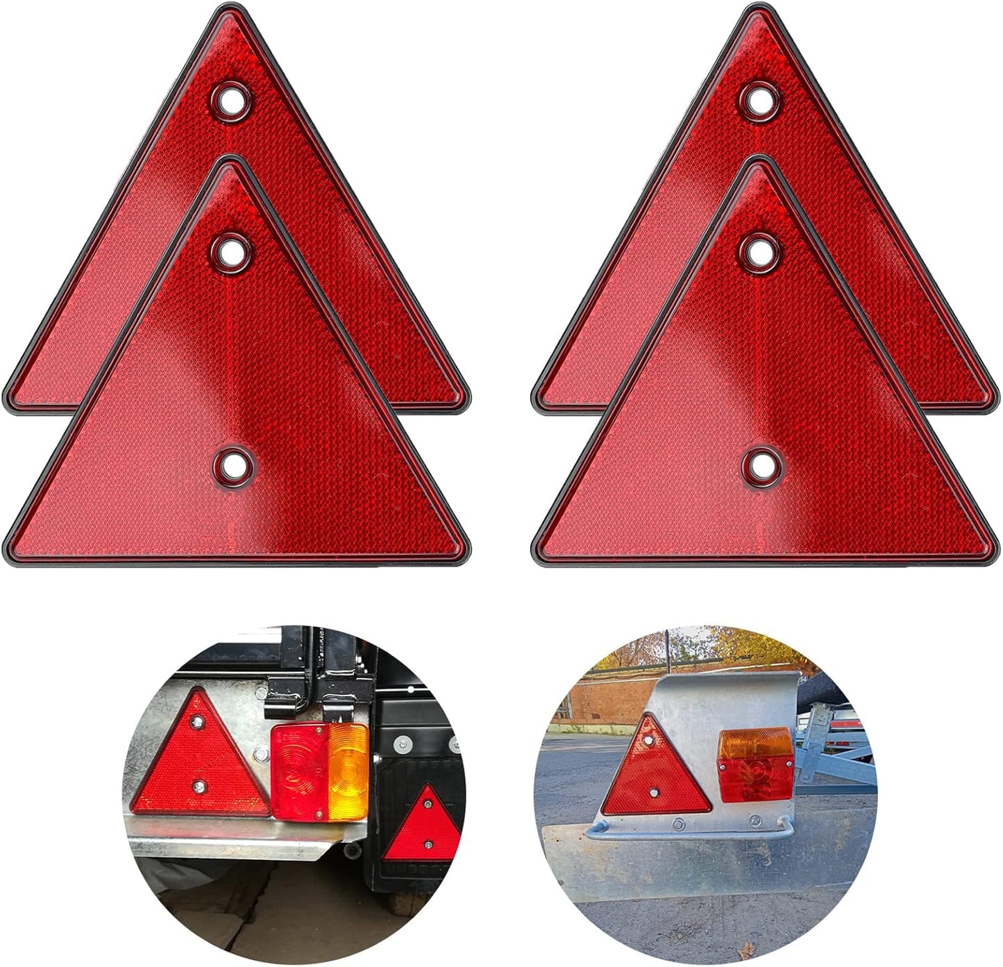 Red Triangle Reflector Set - ECE Trailer Caravan & Recovery Vehicle Safety Reflectors