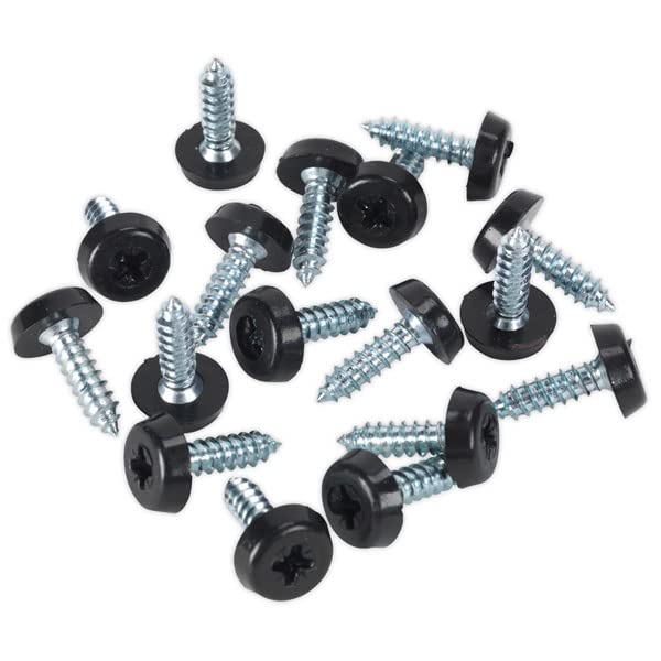 Number Plate Fixing Screws - Black Yellow White Polytop 4 Piece Kit