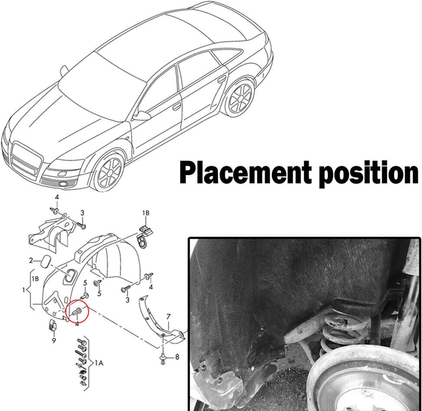 Bodywork Trim Screw Mounting Grommet VW Audi - N90821401
