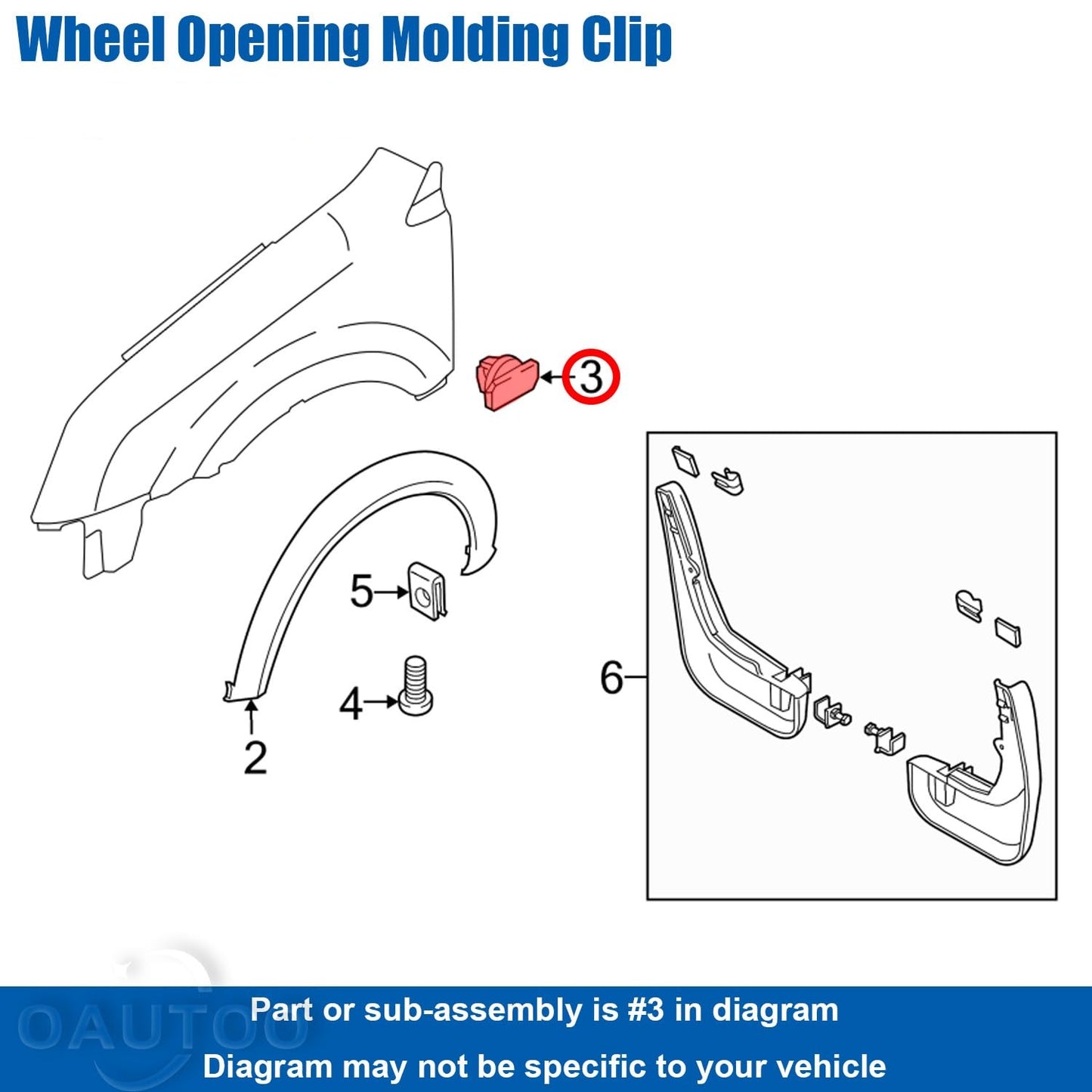 Ford Transit Connect Wheel Arch & Side Moulding Trim Clip - 4493651