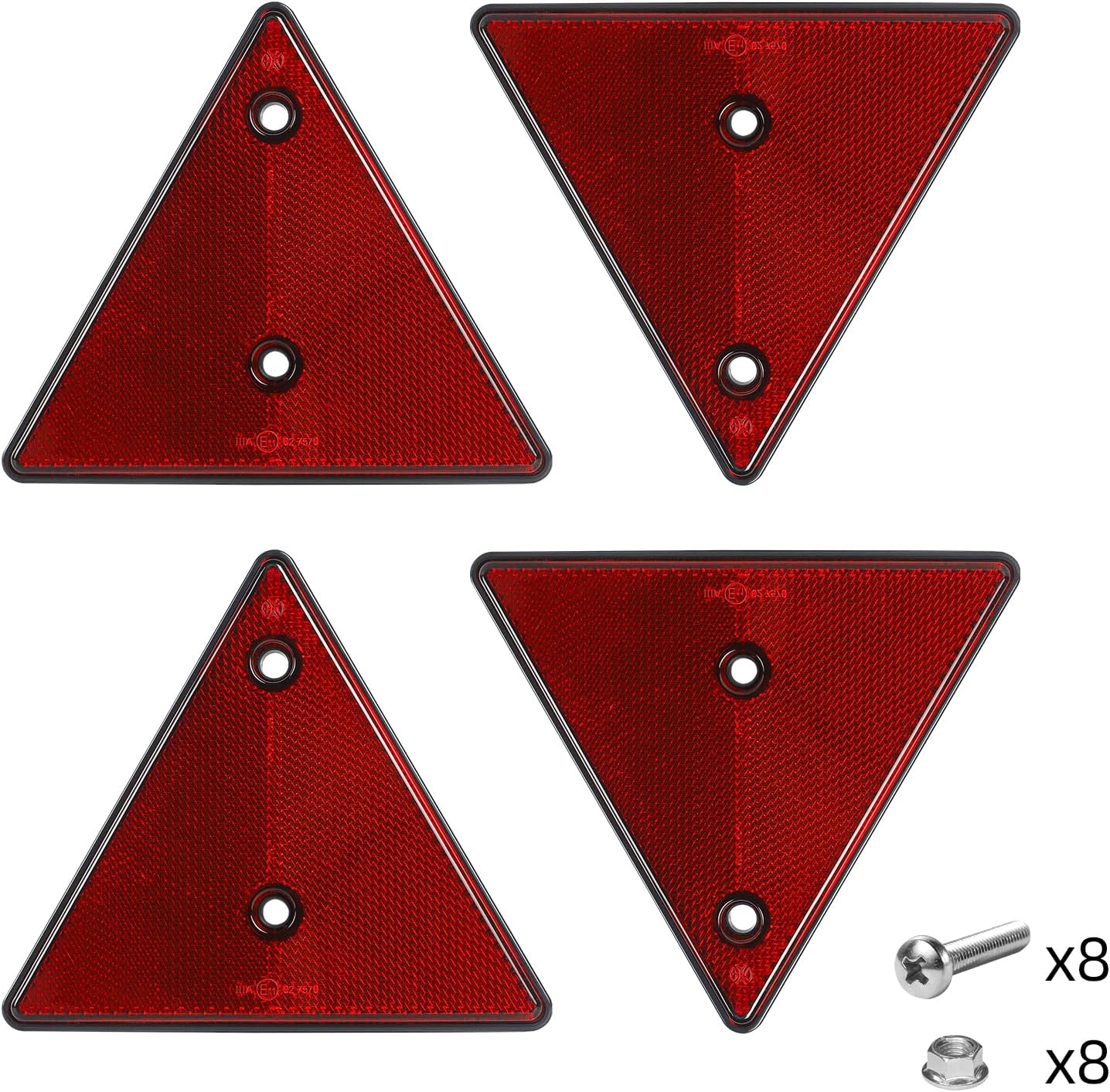 Red Triangle Reflector Set - ECE Trailer Caravan & Recovery Vehicle Safety Reflectors
