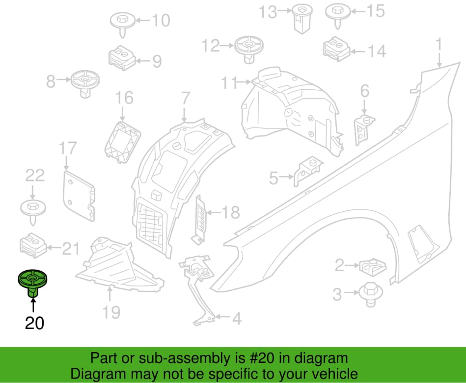 BMW & MINI Expanding Grommet Nut - Trim Panel Fastener Clip 07147306224