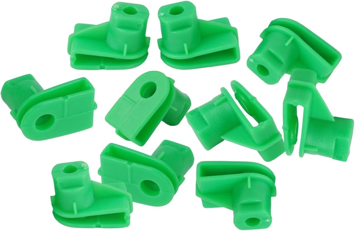 Green Plastic Spire C-Clip - Bumper & Trim Panel Fastener