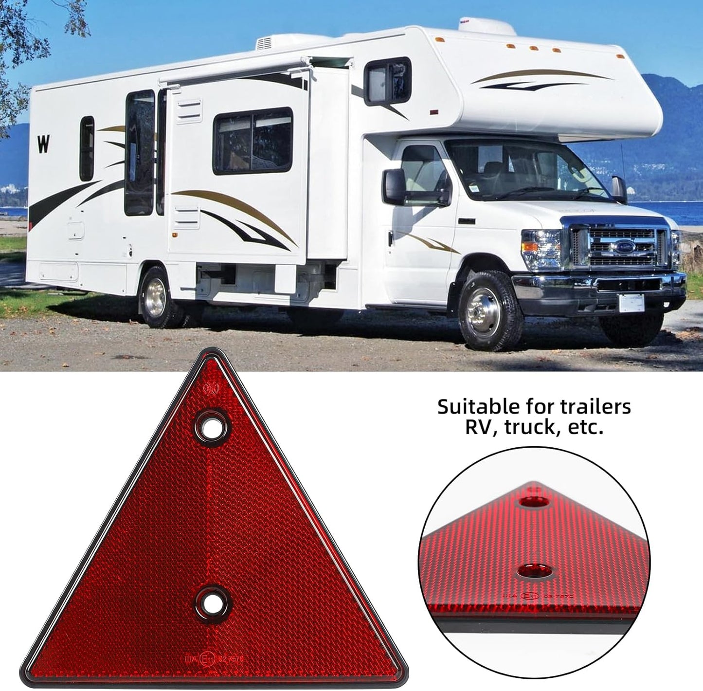 Red Triangle Reflector Set - ECE Trailer Caravan & Recovery Vehicle Safety Reflectors