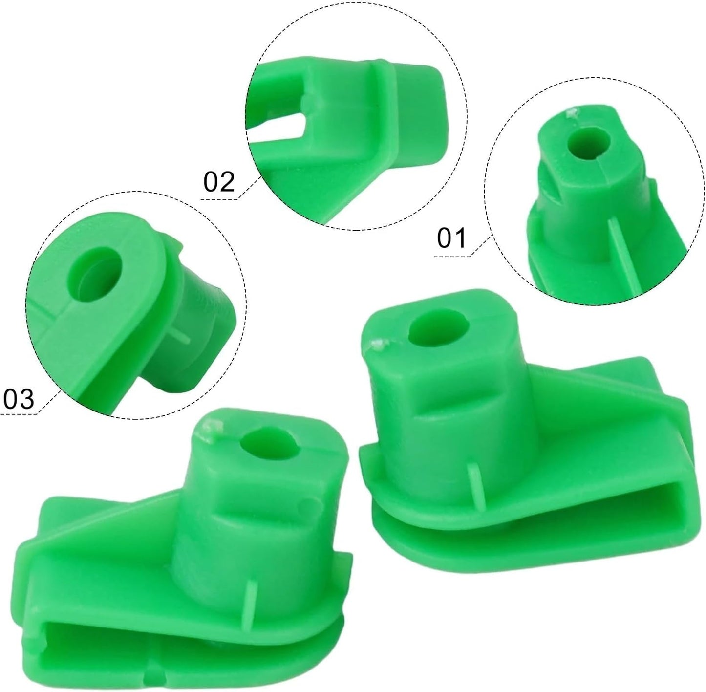 Green Plastic Spire C-Clip - Bumper & Trim Panel Fastener