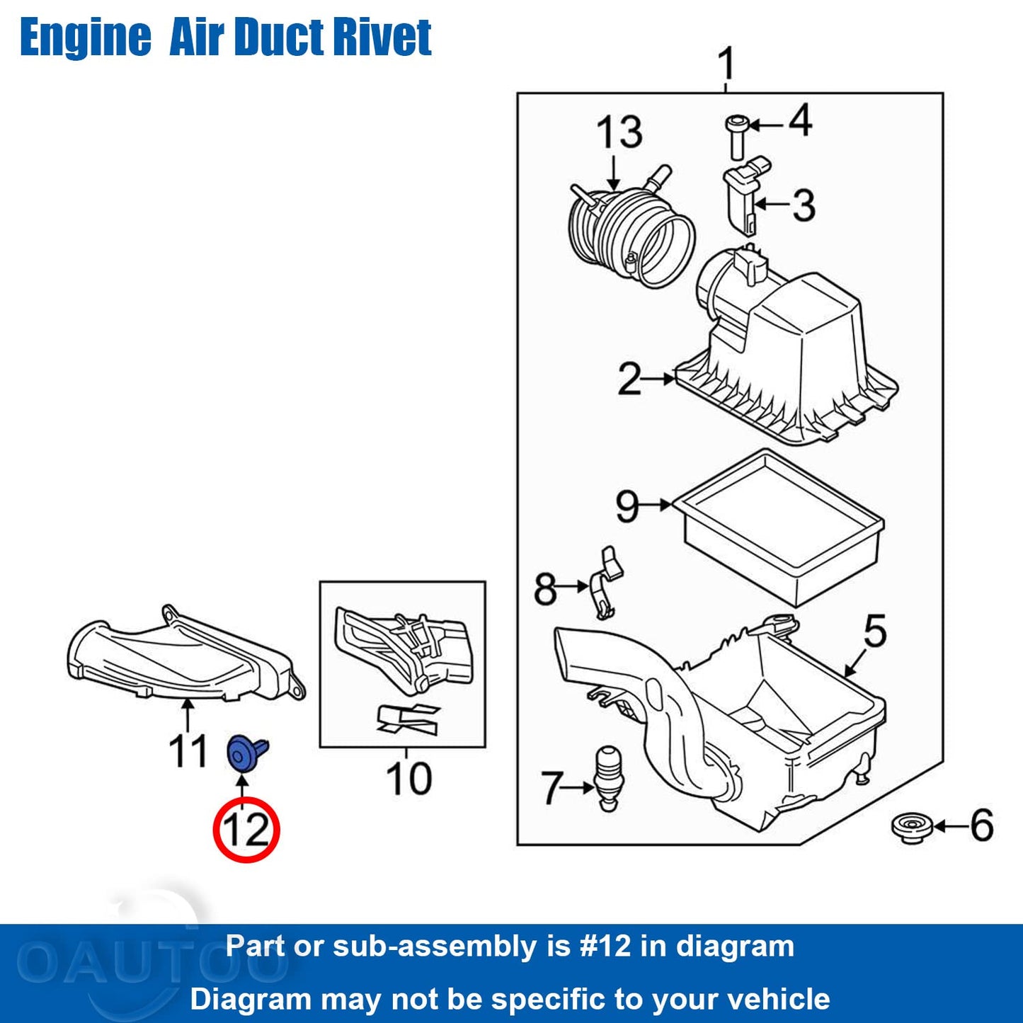 Ford & Vauxhall 7mm Push Rivet - Wheel Arch Liner & Splash Guard Trim Clip