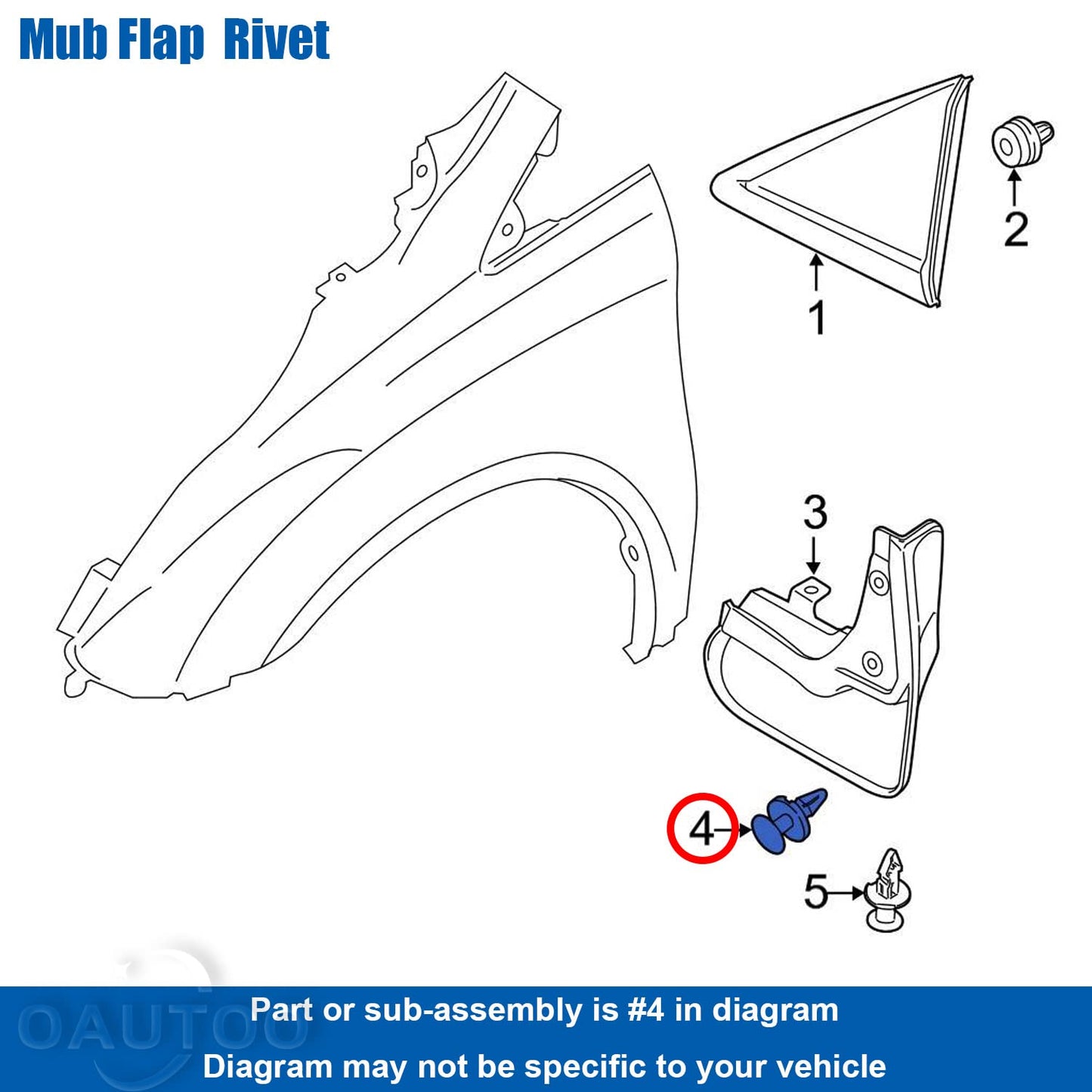 Ford & Vauxhall 7mm Push Rivet - Wheel Arch Liner & Splash Guard Trim Clip