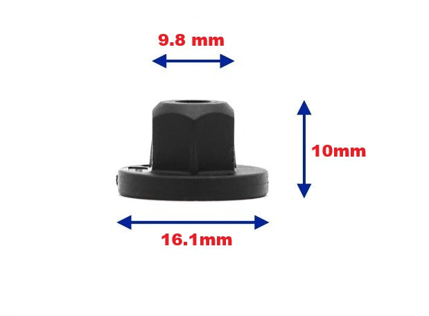 Land Rover M6 Plastic Hex Nut - Wheel Arch Liner & Undertray Fastener RYH500780