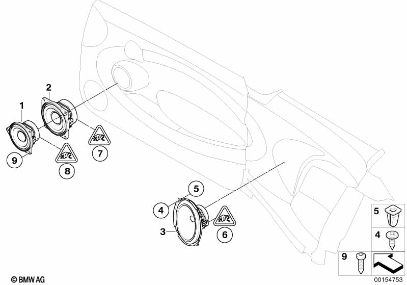 BMW & MINI Expanding Screw Grommet - White Trim Panel Mounting Clip 63171367868