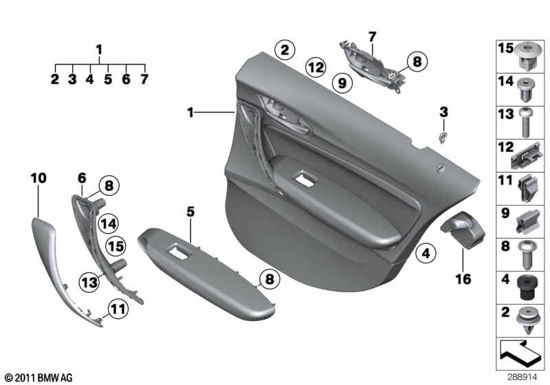 BMW & MINI Door Card Trim Panel Screw Grommet Clip 07147265039